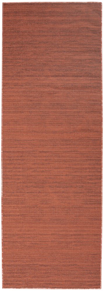 10' Brick Red Abstract Washable Runner Rug