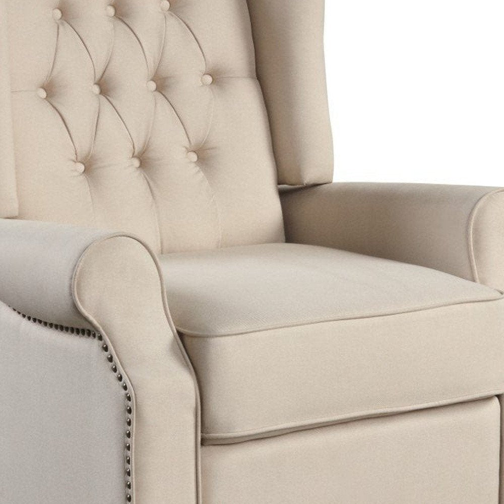 31" Beige Microfiber Manual Club Recliner