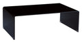 24" Black Glass Sled Coffee Table