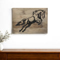 19" X 24" Black And Brown Horse Solid Wood Hanging Dimensional Sculpture