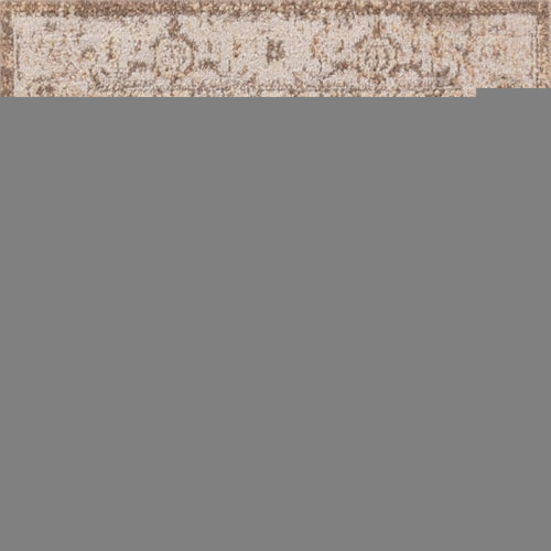10' Beige And Brown Floral Distressed Runner Rug
