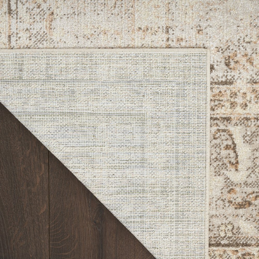 10' Beige And Brown Geometric Runner Rug