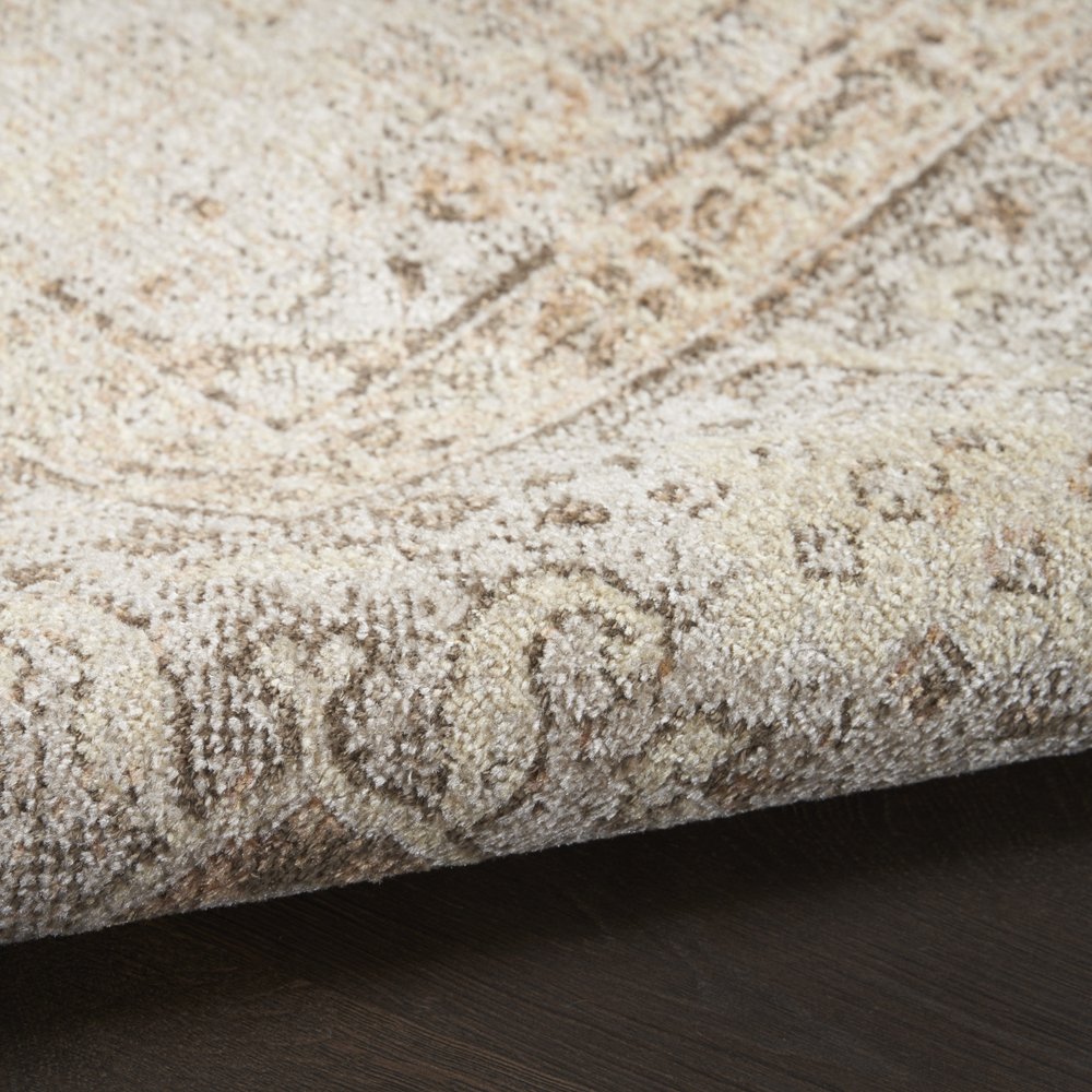 10' Beige And Brown Geometric Runner Rug