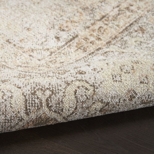 10' Beige And Brown Geometric Runner Rug