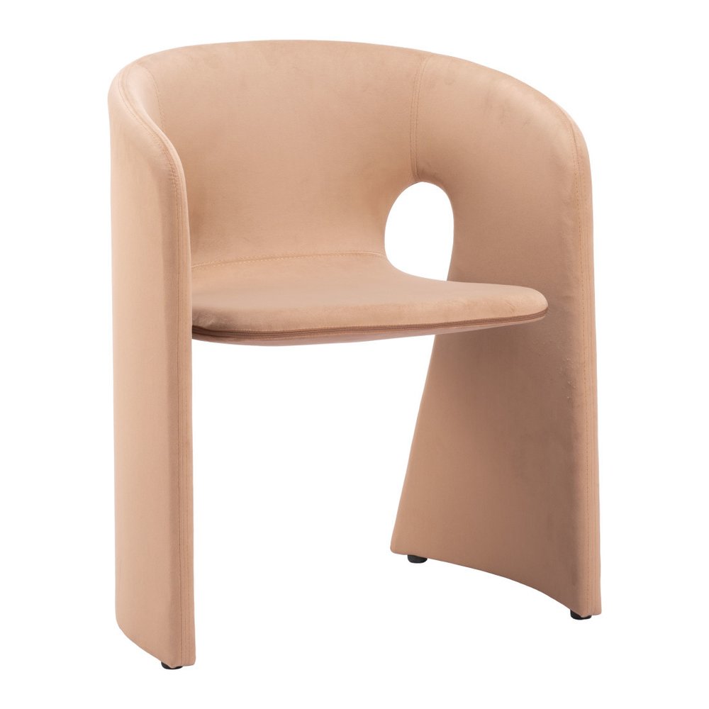 Tan and Beige Upholstery Dining Arm Chair