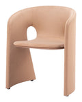 Tan and Beige Upholstery Dining Arm Chair