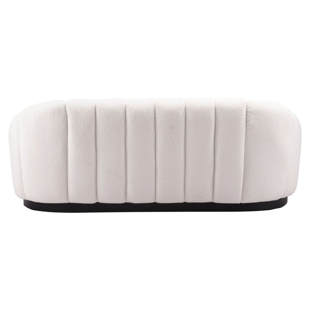85" Cream Curved Sofa
