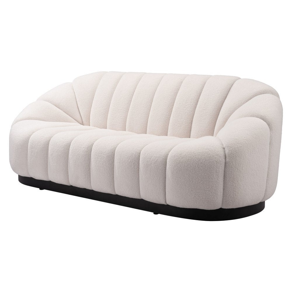 85" Cream Curved Sofa