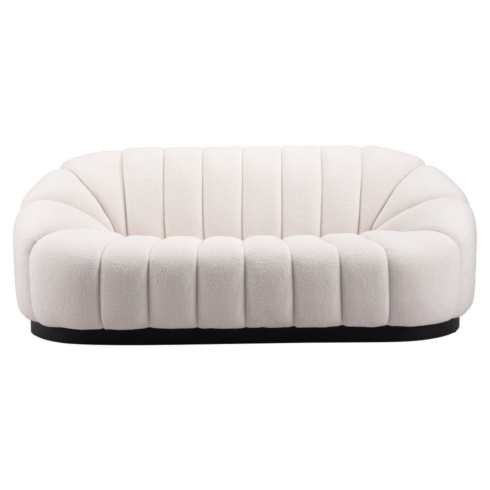85" Cream Curved Sofa