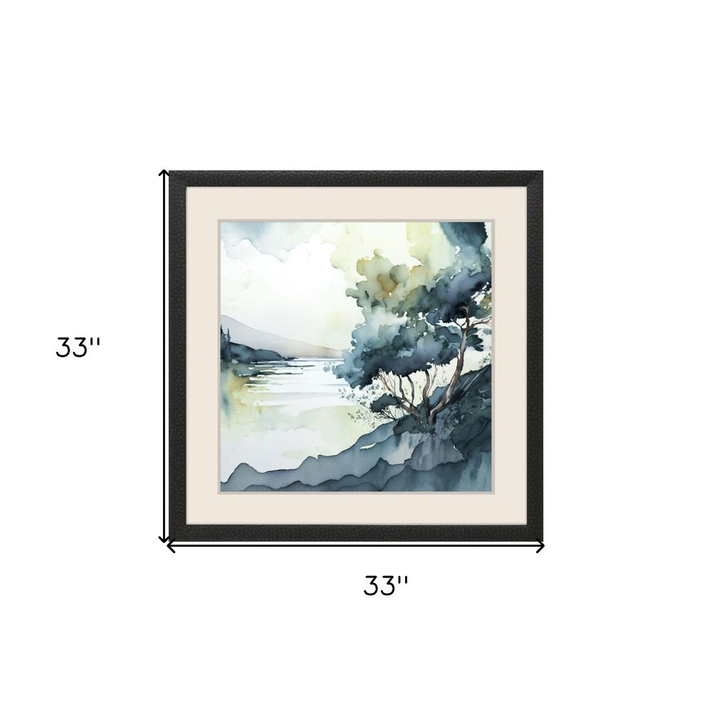 Whispers in the Wind Modern Landscape Black Framed Wall Art
