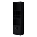 71" Black Wood Bar Cabinet With Two Doors