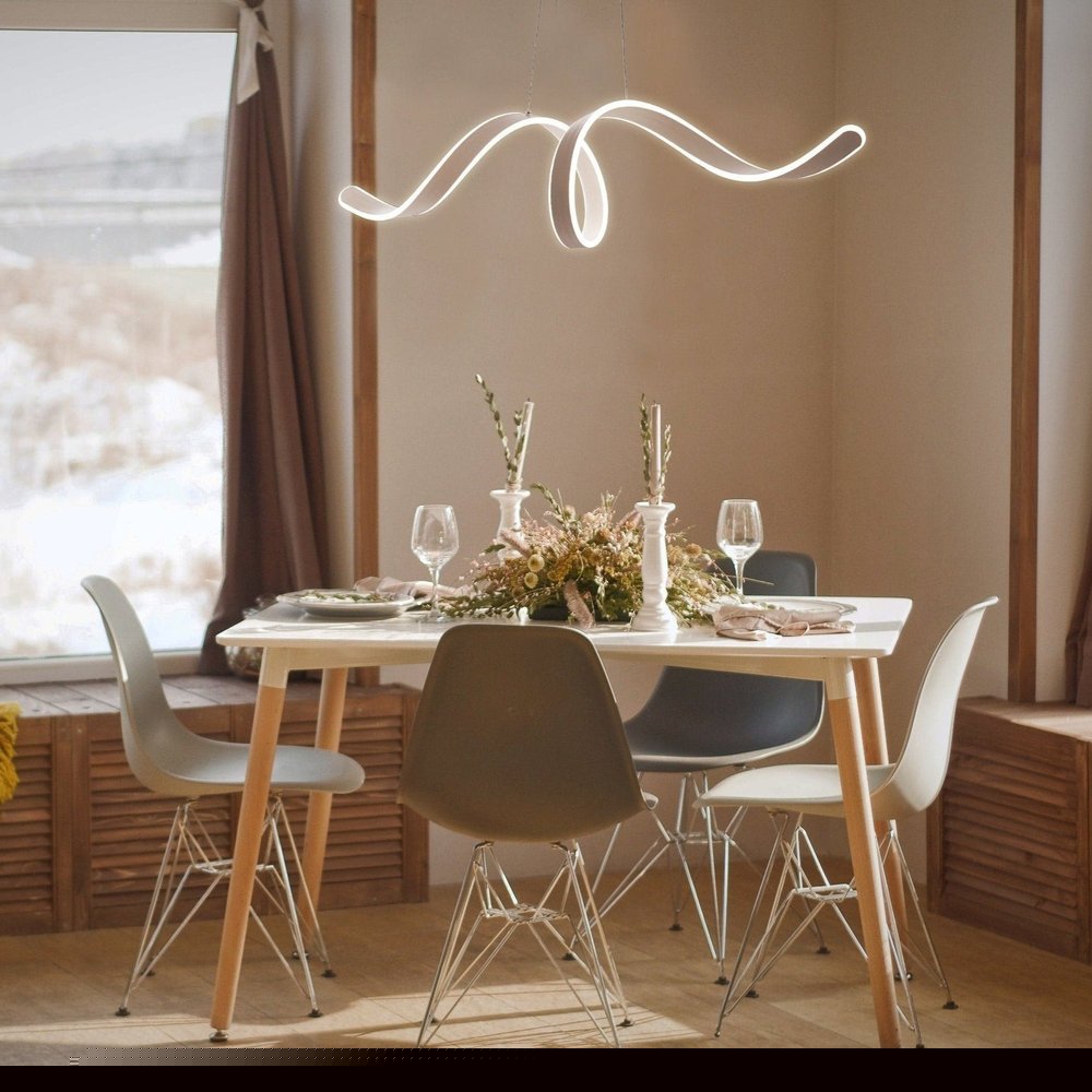White Metal LED Dimmable Chandelier