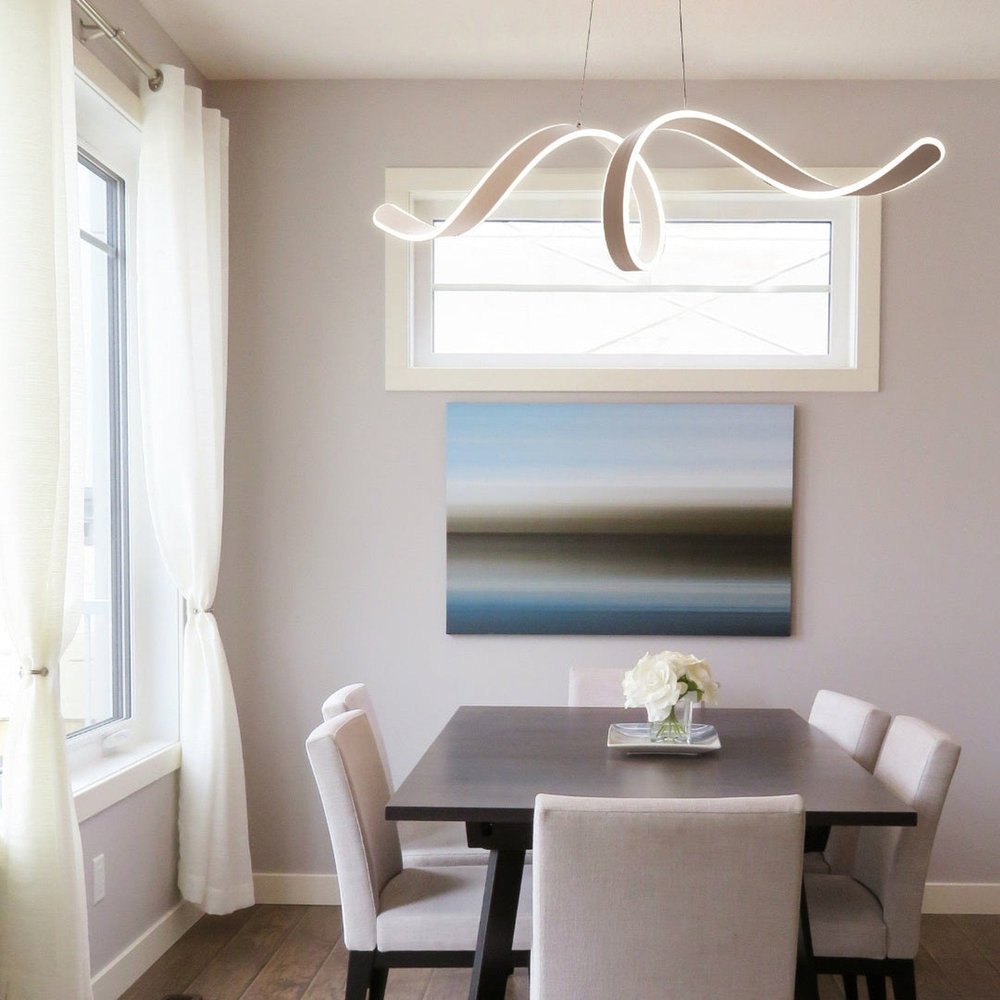 White Metal LED Dimmable Chandelier