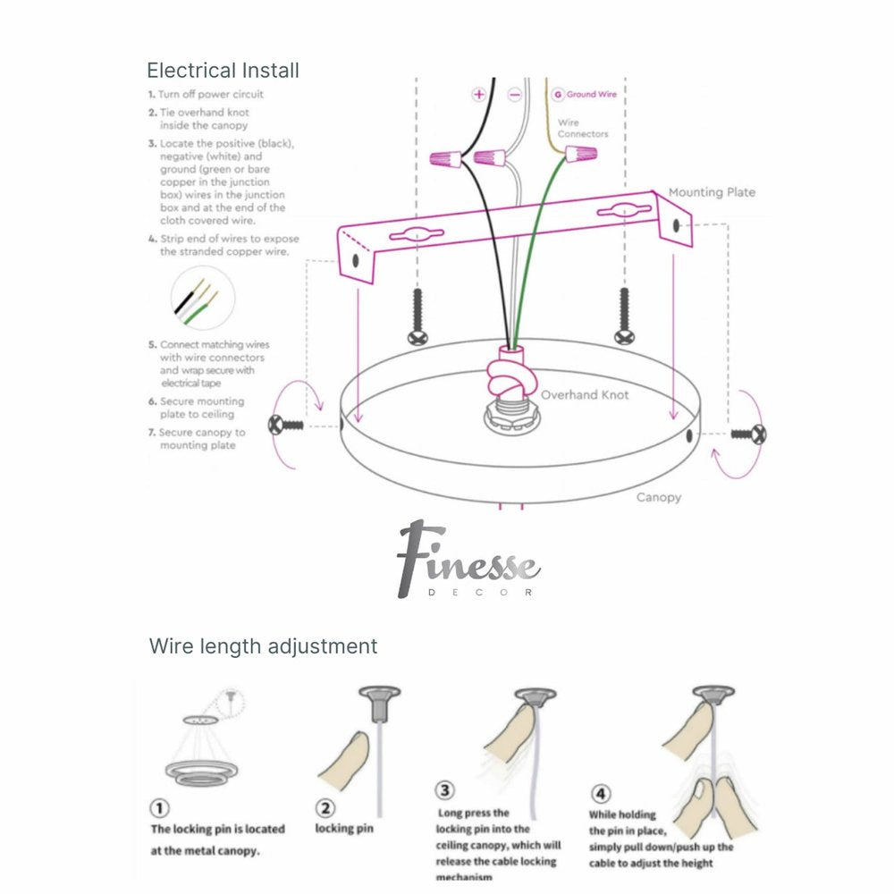 White Metal LED Dimmable Chandelier