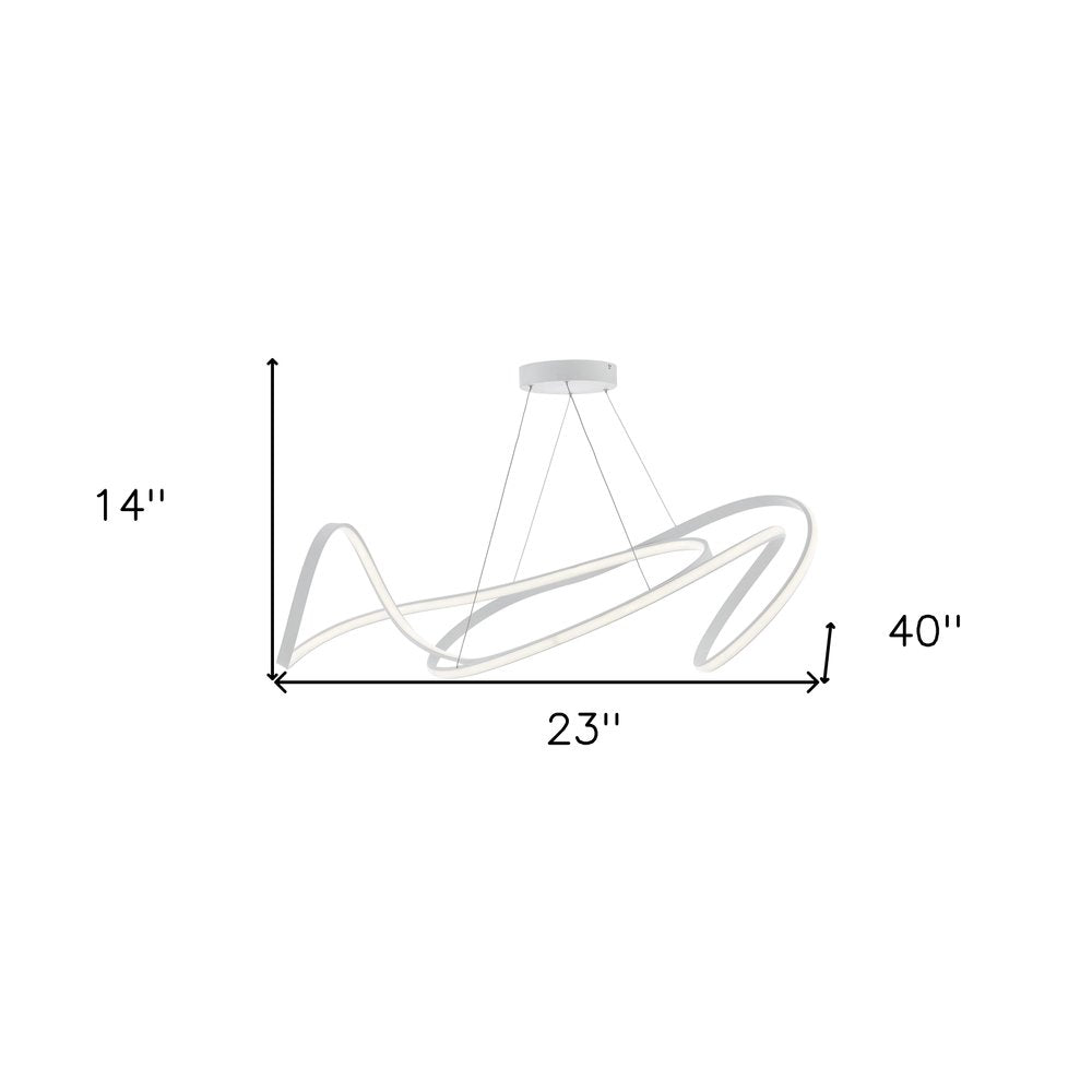 White Metal LED Dimmable Chandelier