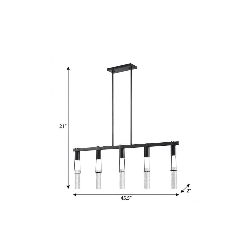 Black And Clear Five Light Metal and Faux Crystals Dimmable Smart Enabled Chandelier With Clear Shades