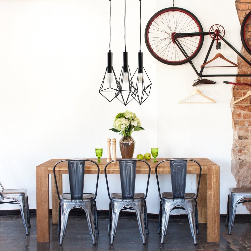 Black And Clear Three Light Metal Chandelier With Black Shades