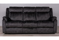 80" Dark Gray Fabric Reclining USB Sofa With Toss Pillow