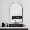 39" Black Arch Metal Framed Bathroom Vanity Mirror