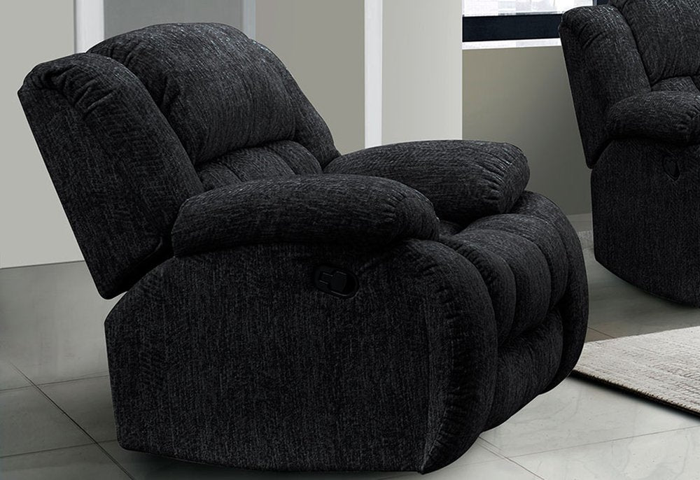 40" Gray Fabric Gliding Recliner