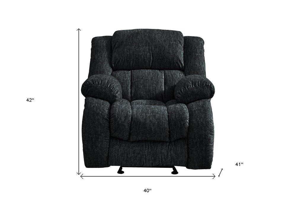 40" Gray Fabric Gliding Recliner