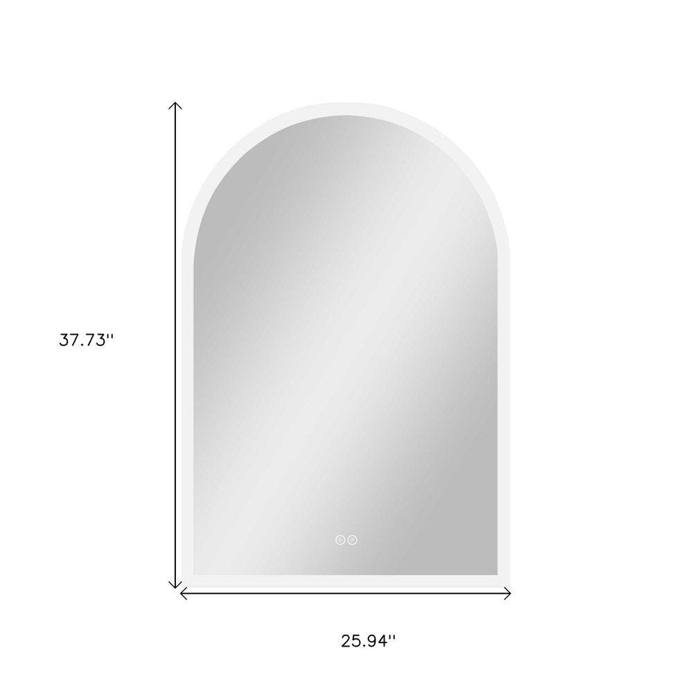 38" Clear Arch Unframed LED Lighted Bathroom Vanity Mirror