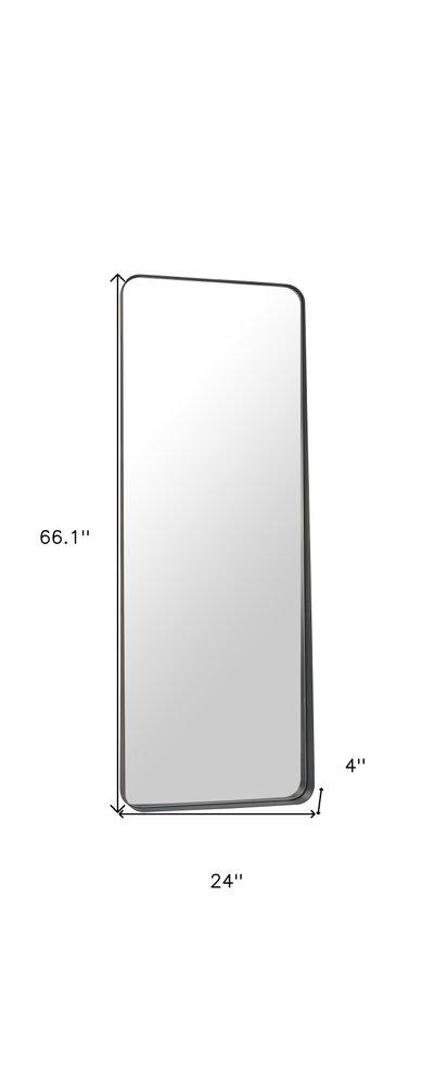 66" Black Steel Framed Full Length Mirror