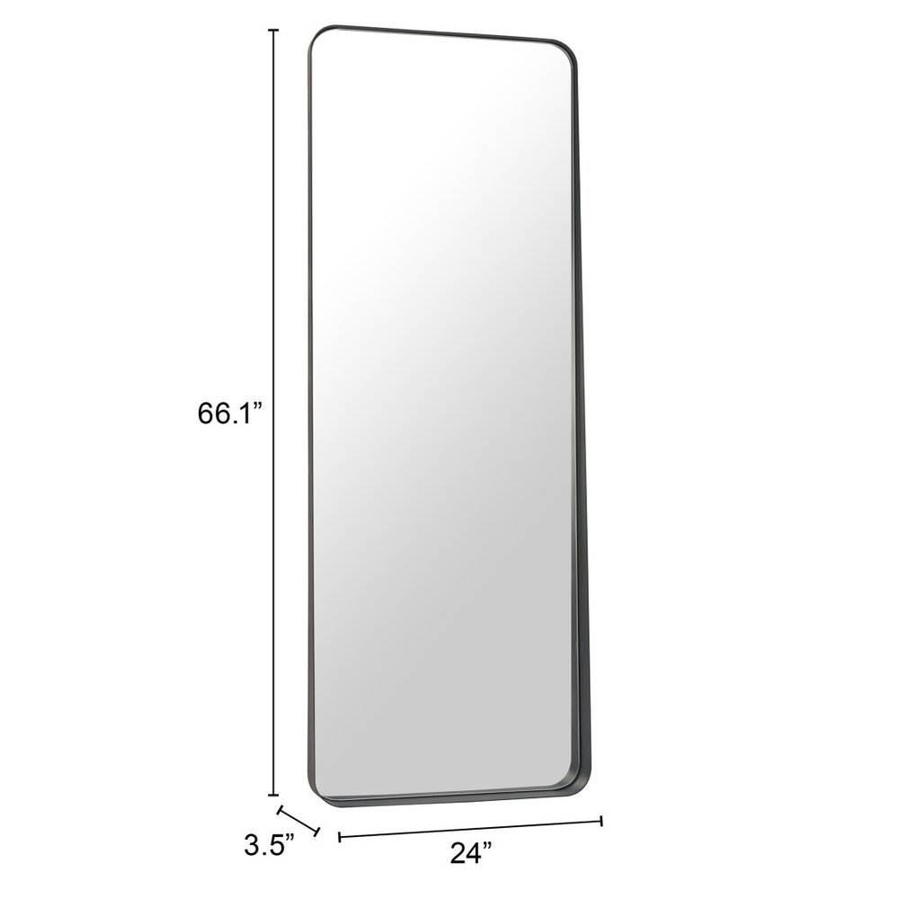 66" Black Steel Framed Full Length Mirror