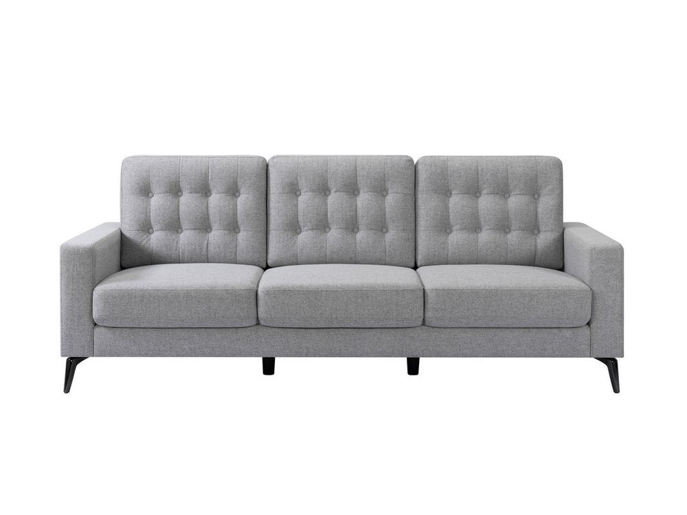 87" Gray Fabric Sofa