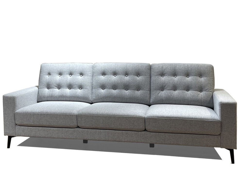 87" Gray Fabric Sofa