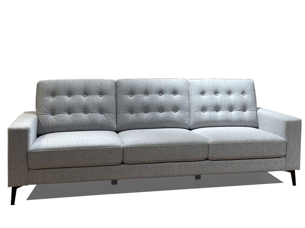 87" Gray Fabric Sofa