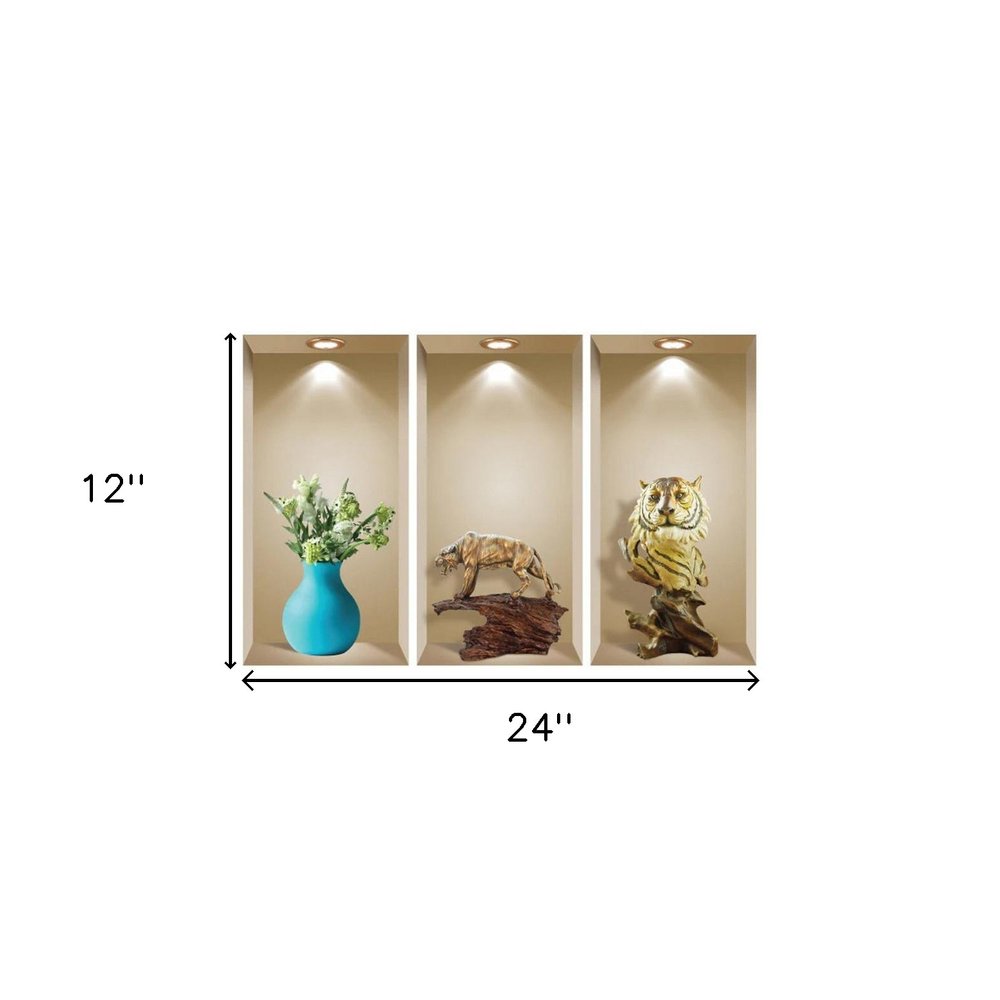 Set of Three Aba Faux Niche 3D Peel and Stick Wall Decals