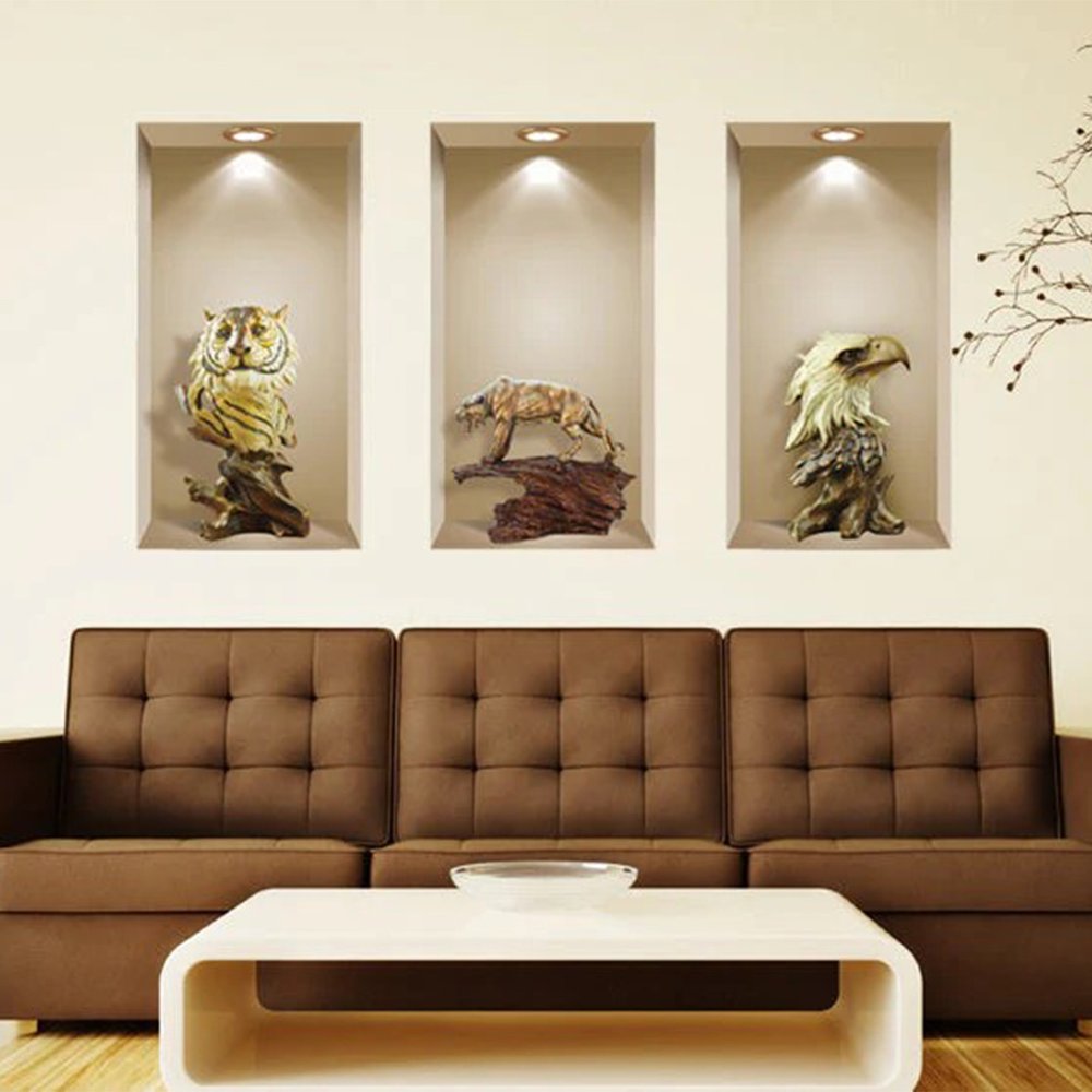 Set of Three Ana Faux Niche 3D Peel and Stick Wall Decals