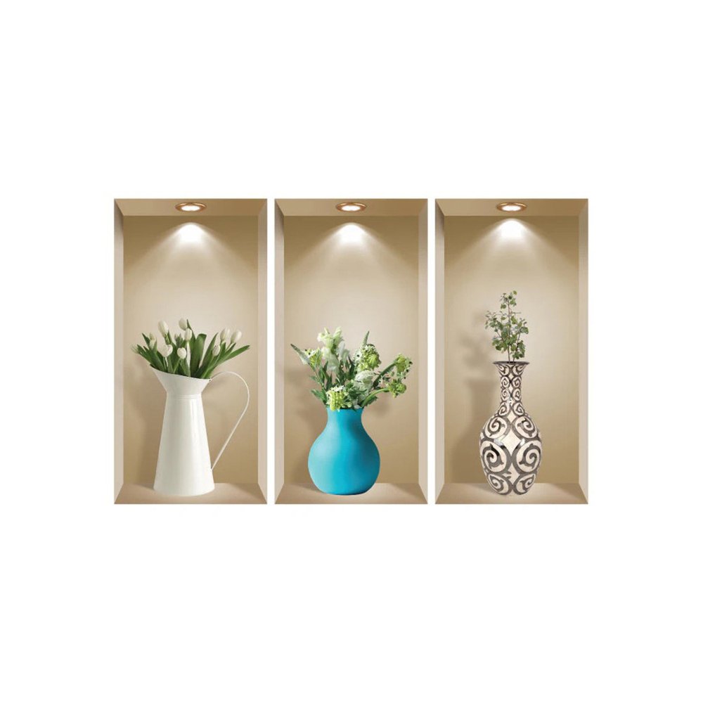 Set of Three Ava Faux Niche 3D Peel and Stick Wall Decals