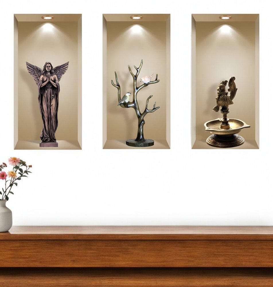 Set of Three Acy Faux Niche 3D Peel and Stick Wall Decals
