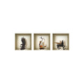 Set of Three Gil Faux Niche 3D Peel and Stick Wall Decals