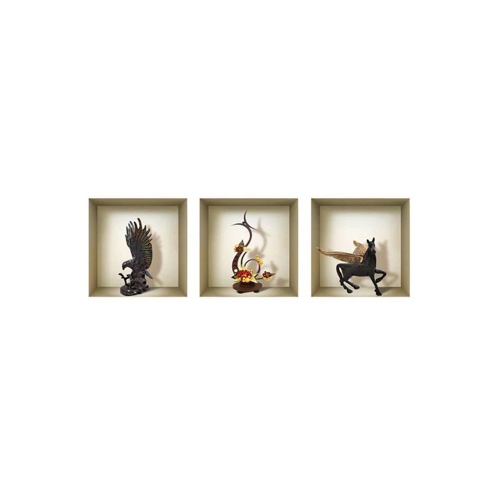 Set of Three Hag Faux Niche 3D Peel and Stick Wall Decals