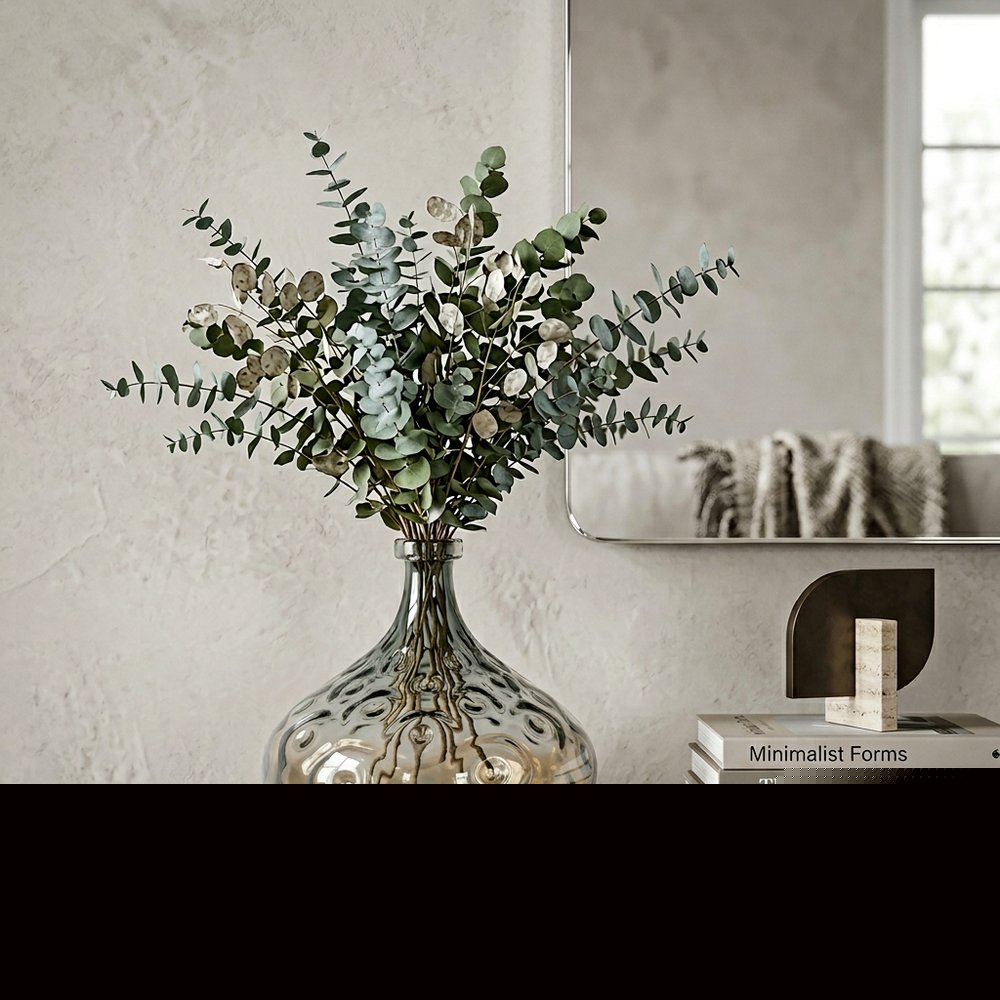13" Light Blue Hammered Glass Table Vase