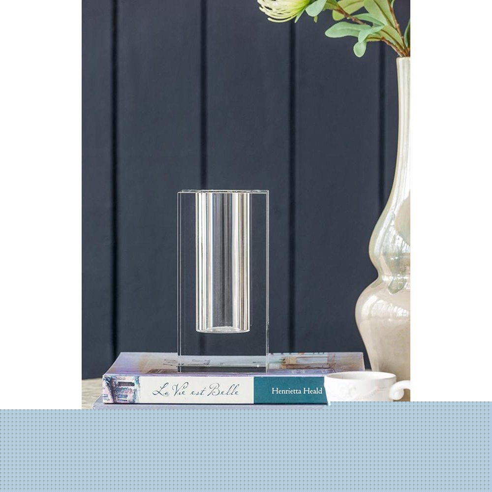 8" Clear Square Glass Table Vase