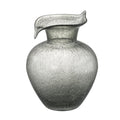 10" Light Gray Bubble Glass Round Table Vase