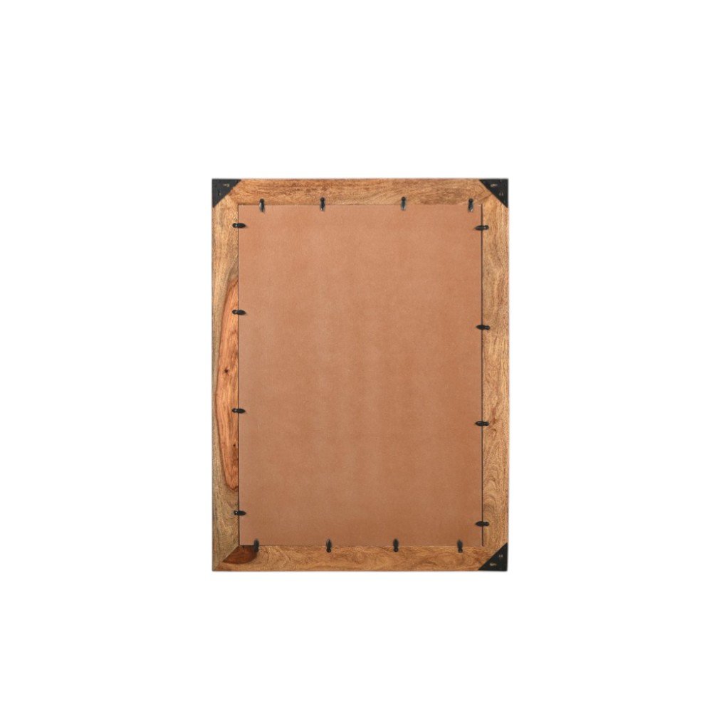 44" Brown Solid Wood Live Edge Framed Accent Mirror