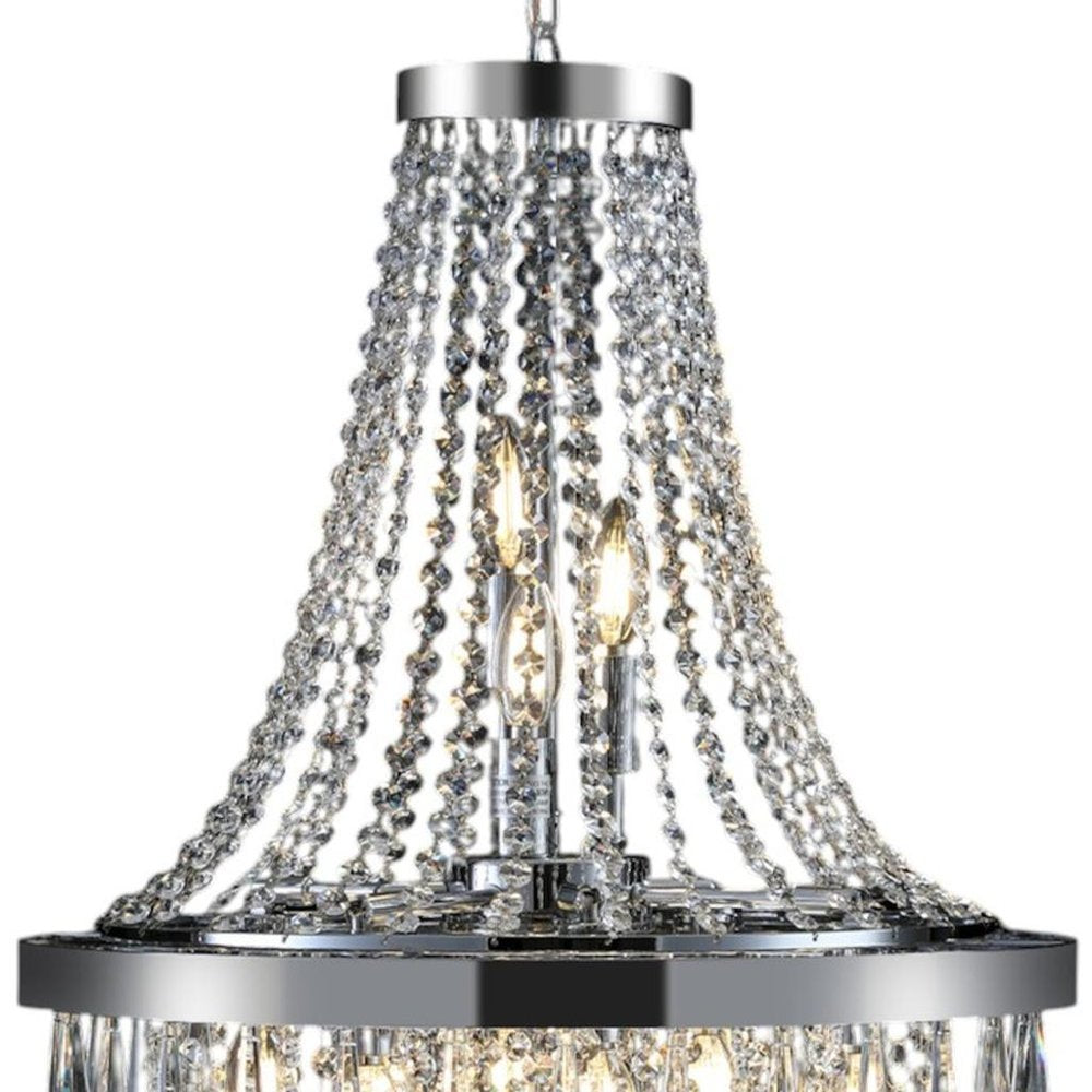 Amber Ten Light Metal Chandelier With Amber Shades