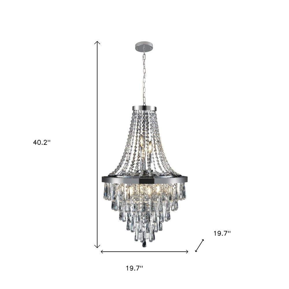 Amber Ten Light Metal Chandelier With Amber Shades