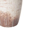12" Brown And White Ceramic Round Jug Vase