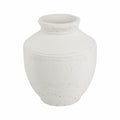 14" White Terracotta Round Jug Vase