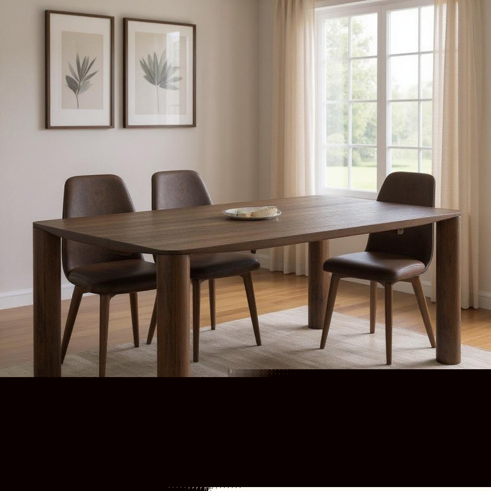 79" Espresso Solid Wood Dining Table