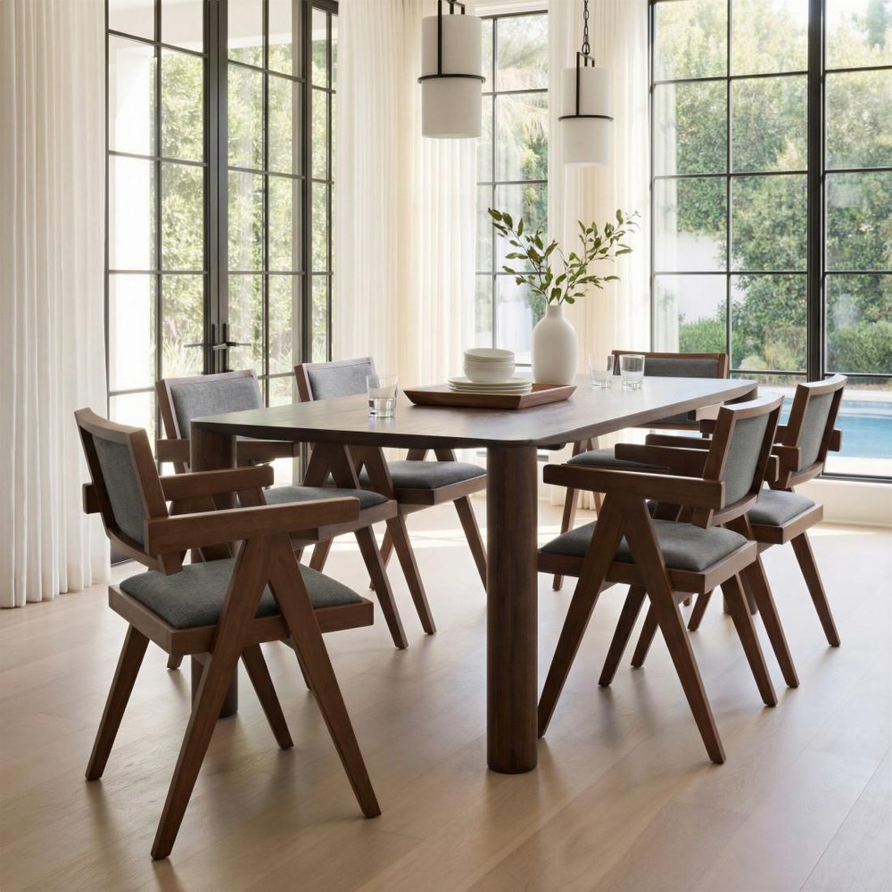 79" Espresso Solid Wood Dining Table