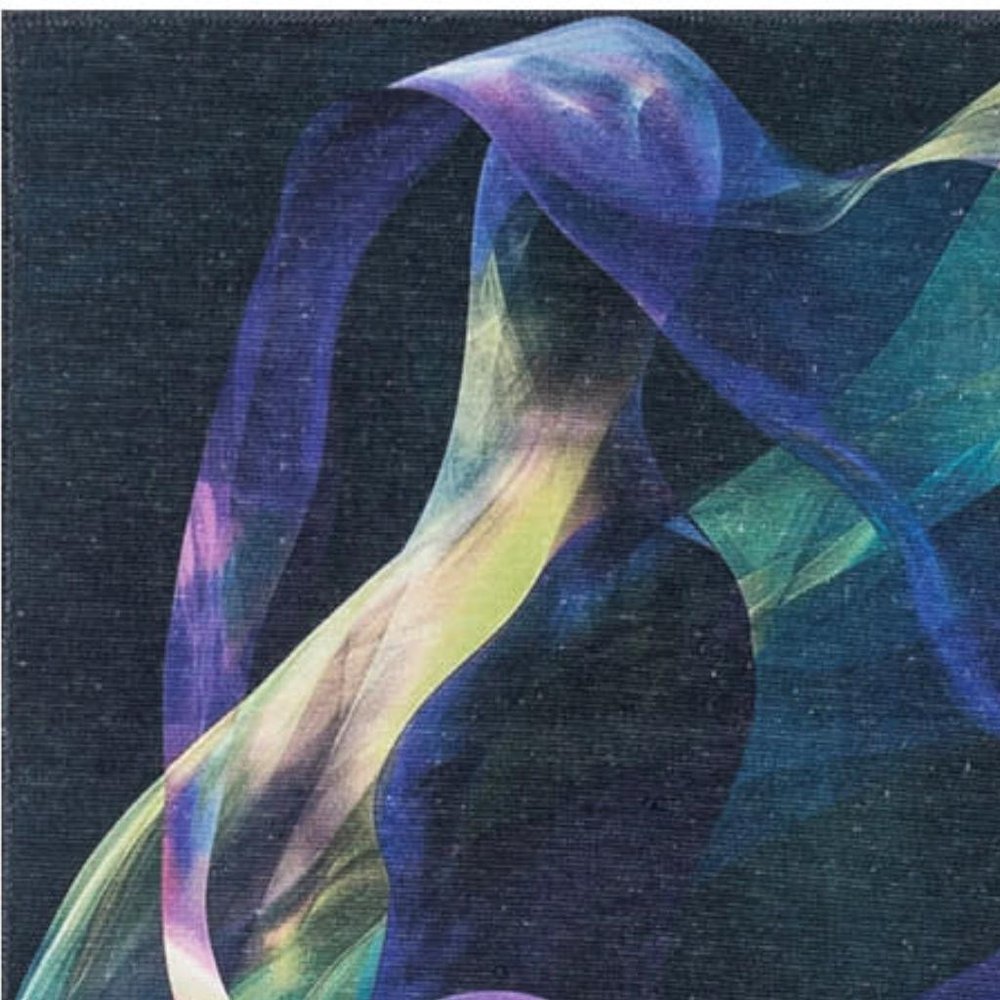10' Blue Abstract Power Loom Non Skid Runner Rug