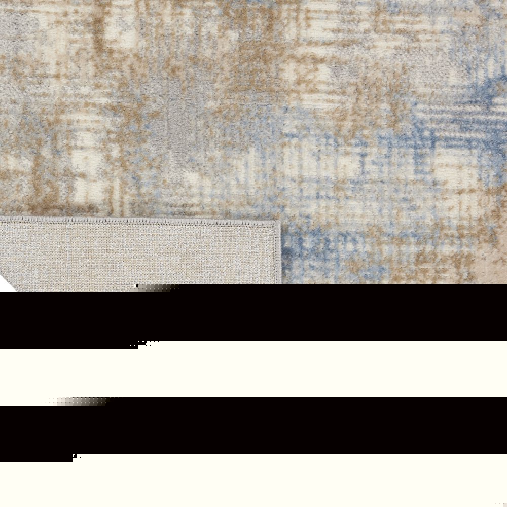 10' Beige Abstract Power Loom Runner Rug