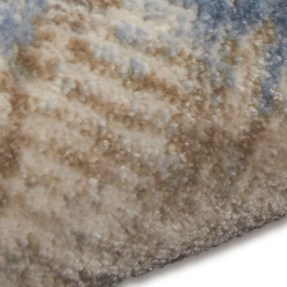 10' Beige Abstract Power Loom Runner Rug